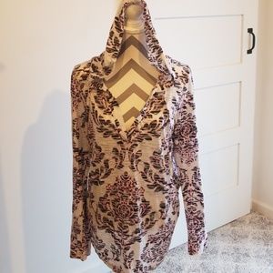 Long sleeved hooded burnout tee